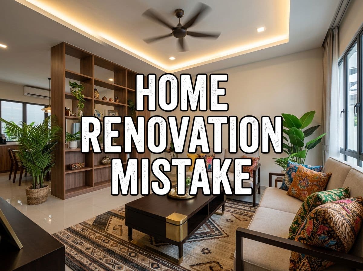 Full home renovation in progress in a Malaysian terrace house showing construction work across multiple rooms